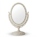 Vintage-Style Oval Vanity Mirror with Ornate Base