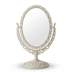 Vintage-Style Oval Vanity Mirror with Ornate Base