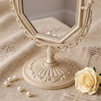 Vintage-Style Octagonal Vanity Mirror with Ornate Base
