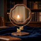 Vintage Floral Base Mirror with Wooden Finish